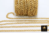 Cable Chain, 4 x 6 mm Double Oval Unfinished Necklace CH #219, 16 k Brushed Gold Dainty Jewelry Chains