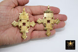Brass Ethiopian Coptic Cross Pendant, Large African Cross Brass Necklace Jewelry
