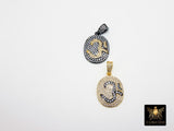 CZ Micro Pave Yoga Charms, Mix Black and Gold Ohm Yoga pendant necklace, Yoga Gifts
