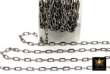 Rectangle Chain, Unfinished Oval Dainty Paperclip Chains CH #112, Cable Box