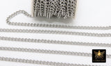 Stainless Steel Chain, 304 Silver Flat Dainty Curb Chains CH #254, 6 mm Unfinished Cable Necklace Chains
