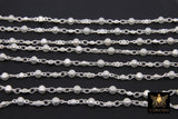 Gold Beaded Rosary Chain, Matte Beaded Religious CH #224, Metal Satellite Boho Choker