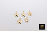 14 K Gold Filled Puff Star Charms, 14 20 Jewelry #2155, Minimalist Dangle Charms 10 x 8 mm
