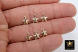 14 K Gold Filled Puff Star Charms, 14 20 Jewelry #2155, Minimalist Dangle Charms 10 x 8 mm
