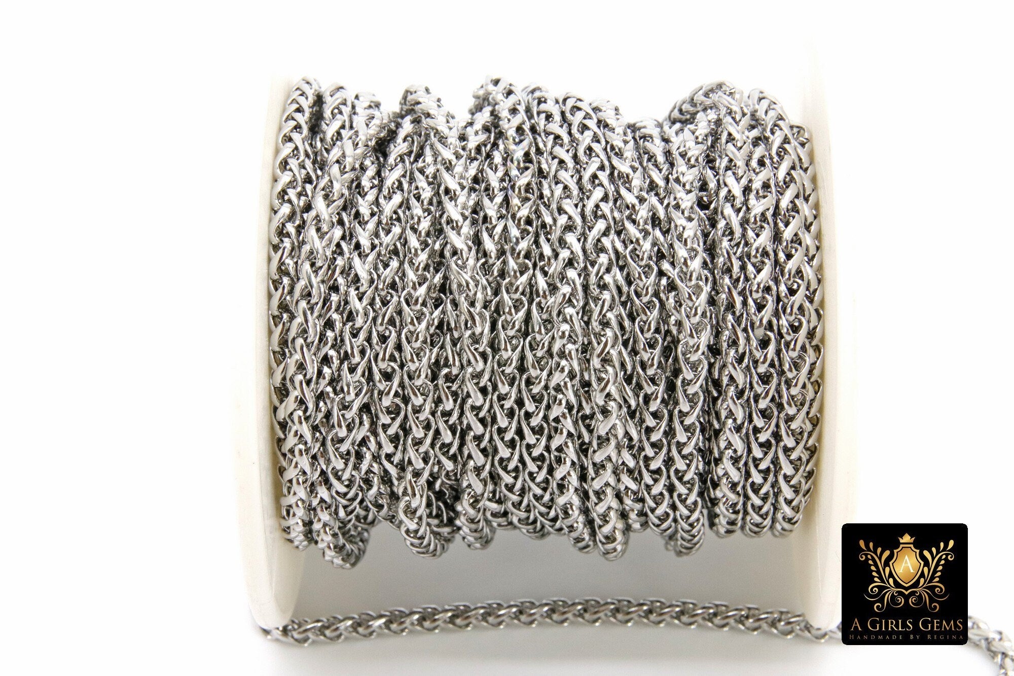 Stainless Steel Gold Chain, 304 Rope Mesh Chains CH #222, Silver 5 x 3 mm Unfinished Necklace Chains