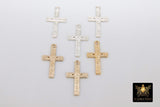 14 K Gold Filled Cross Charms, 925 Sterling Silver Filigree Scroll Crosses #2317, Pattern Textured 14 20 Jewelry