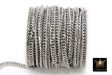 Silver Stainless Steel Chain, 304 Faceted Curb 7 x 4 mm Chains CH #167, Unfinished Necklace Chains