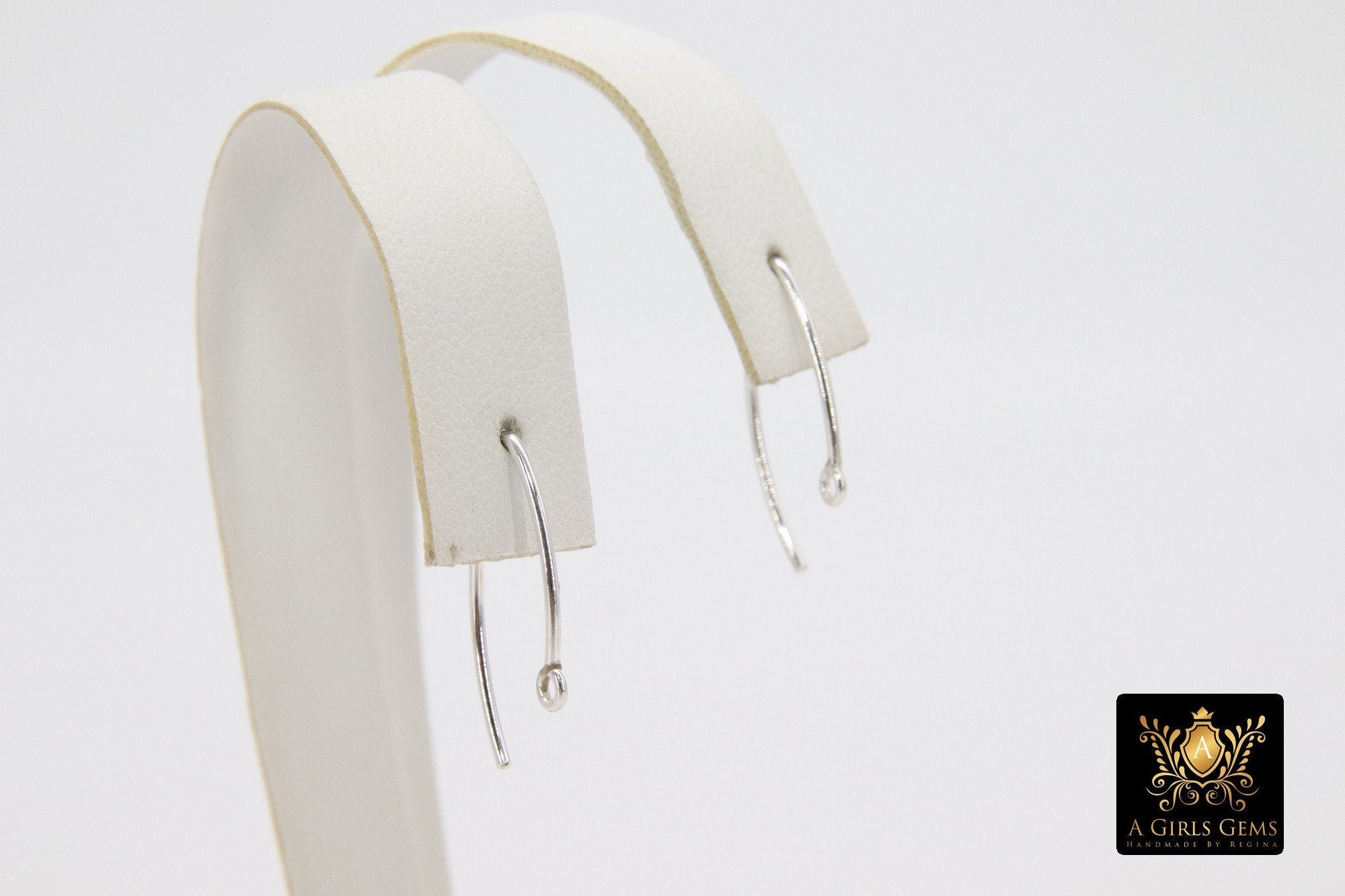 14 K Gold Filled Ear Wire Hooks, 925 Sterling Silver V Wire Earring Findings #2166, 22 mm Long Earring Hooks