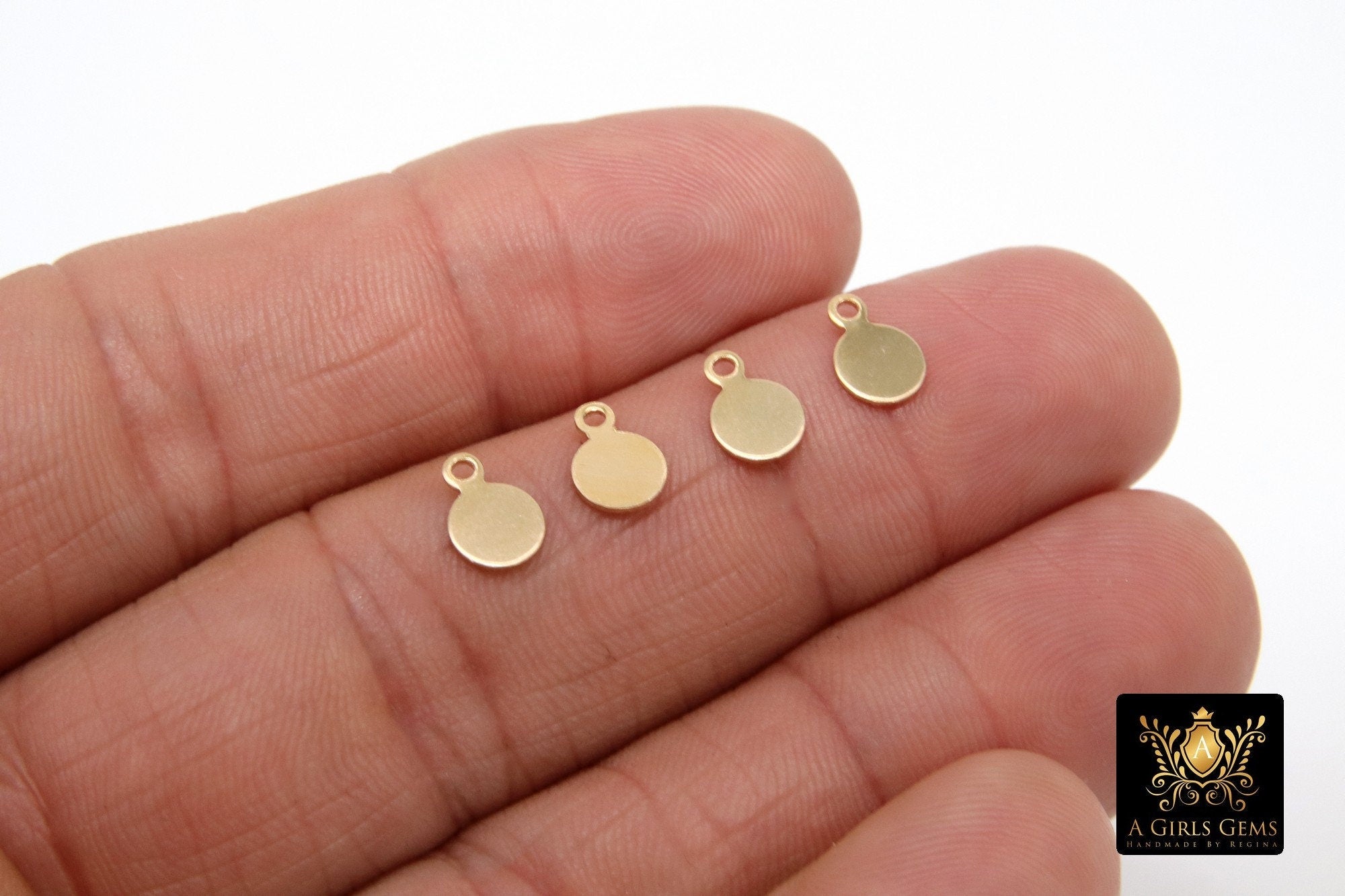 14 K Gold Filled Round Disc Charms, 6 mm Tiny Flat Gold Blanks #2132, Minimalist 14 20 Jewelry