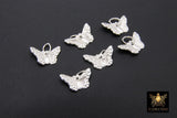 925 Silver Butterfly Charms, Sterling Silver Jewelry, 8 x 12 mm Minimalist Tiny Dangle #2152