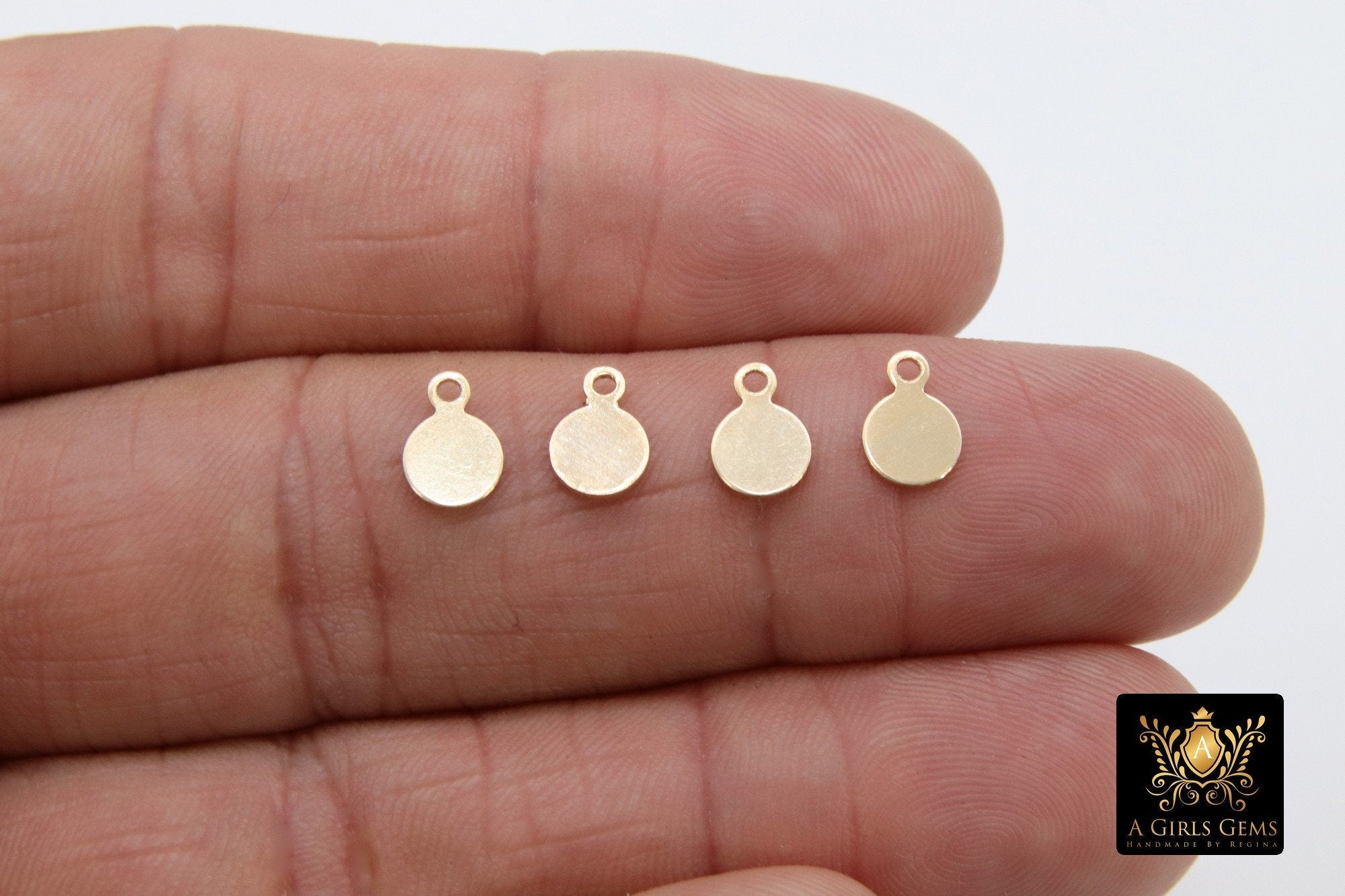14 K Gold Filled Round Disc Charms, 6 mm Tiny Flat Gold Blanks #2132, Minimalist 14 20 Jewelry