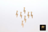 14 K Gold Filled Lighting Bolt Charms, 2 Pc Tiny Thunder Bolt #2133, 3.6 x 13.5 mm Earring Huggie
