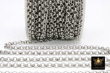 Silver Stainless Steel ROLO Chain, 3 mm 4 mm 5 mm 6 mm Silver Chains CH #146, Large Unfinished Jewelry Chains By the Foot
