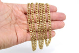 Gold Cuban Curb Chain, 304 Stainless Steel 9 mm Heavy Flat Miami Diamond Cut Oval Jewelry Chains CH #217, By the Yard