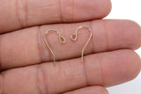 14 K Gold Filled Ball End Earring Hooks, Earring Findings #2235, 11.5 x 20 mm Fancy Ear Wire Components