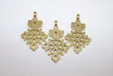 Brass Ethiopian Coptic Cross Pendant, Large African Cross Brass Necklace Jewelry 34 x 55 mm
