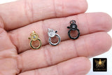 Cubic Zirconia Lobster Clasp, NEW Gold Black Silver Double Sided Claw #2362, CZ Pave Jewelry Findings