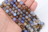 Natural Blue Fire Agate Beads, Faceted Brown and Baby Blue Blended Botswana Beads BS #26