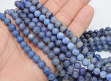 Natural Blue Aventurine Beads, Light Sky Blue Round Beads BS #50, sizes 8mm 16 inch Strands