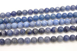 Natural Blue Aventurine Beads, Light Sky Blue Round Beads BS #50, sizes 8mm 16 inch Strands