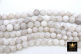 Natural Crazy Lace White Agate Beads, Smooth Agate Round Beads BS #6, sizes in 8 mm or 10 mm 16 inch Strands