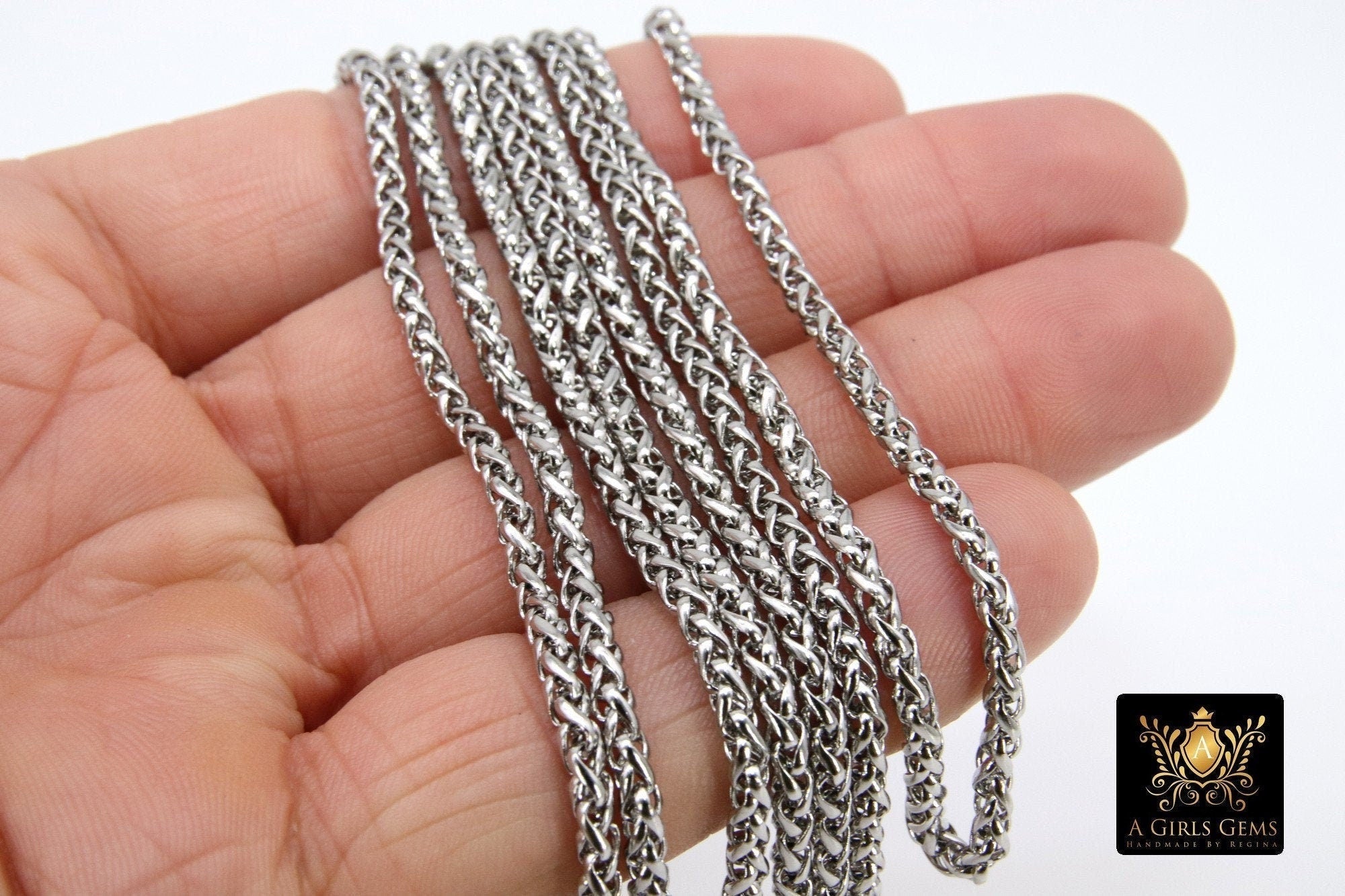 Stainless Steel Gold Chain, 304 Rope Mesh Chains CH #222, Silver 5 x 3 mm Unfinished Necklace Chains