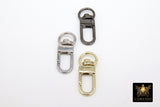 Gold Spring Gate Clasps, Silver or Black Spring Lock Swivel Push Clip #2638, Jewelry Findings 12 x 33 mm