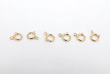 14 K Gold Filled Spring Ring Clasps, 5.5 mm Jewelry Findings #2161, Stamped 14 20 with Open Loops