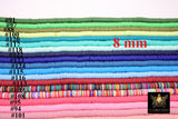 2 Strands 8 mm Clay Flat Beads, Heishi beads in Polymer Clay Disc CB #125, Rondelle Vinyl Beads