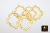 Gold Marquis Teardrop Charms, Brushed Brass Scallop Pendants, 39 x 49 mm Large Jewelry Charms