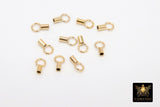 14 K Gold Filled Crimp End Caps, Gold Dainty Chain Necklace Crimps #2123, 4 mm Ring and 1.0 or 1.4 mm ID Hole