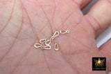 14 K Gold Filled Quality Tag Ends, 14 20 Stamped 1/20 14K Chain Lobster Clasp Tag Ends #2113, Large Hole End