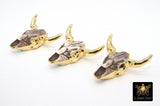 Cow Skull Pendant Silver Plated 35 x 50 mm Bone Resin Longhorn Skull Boho Charm