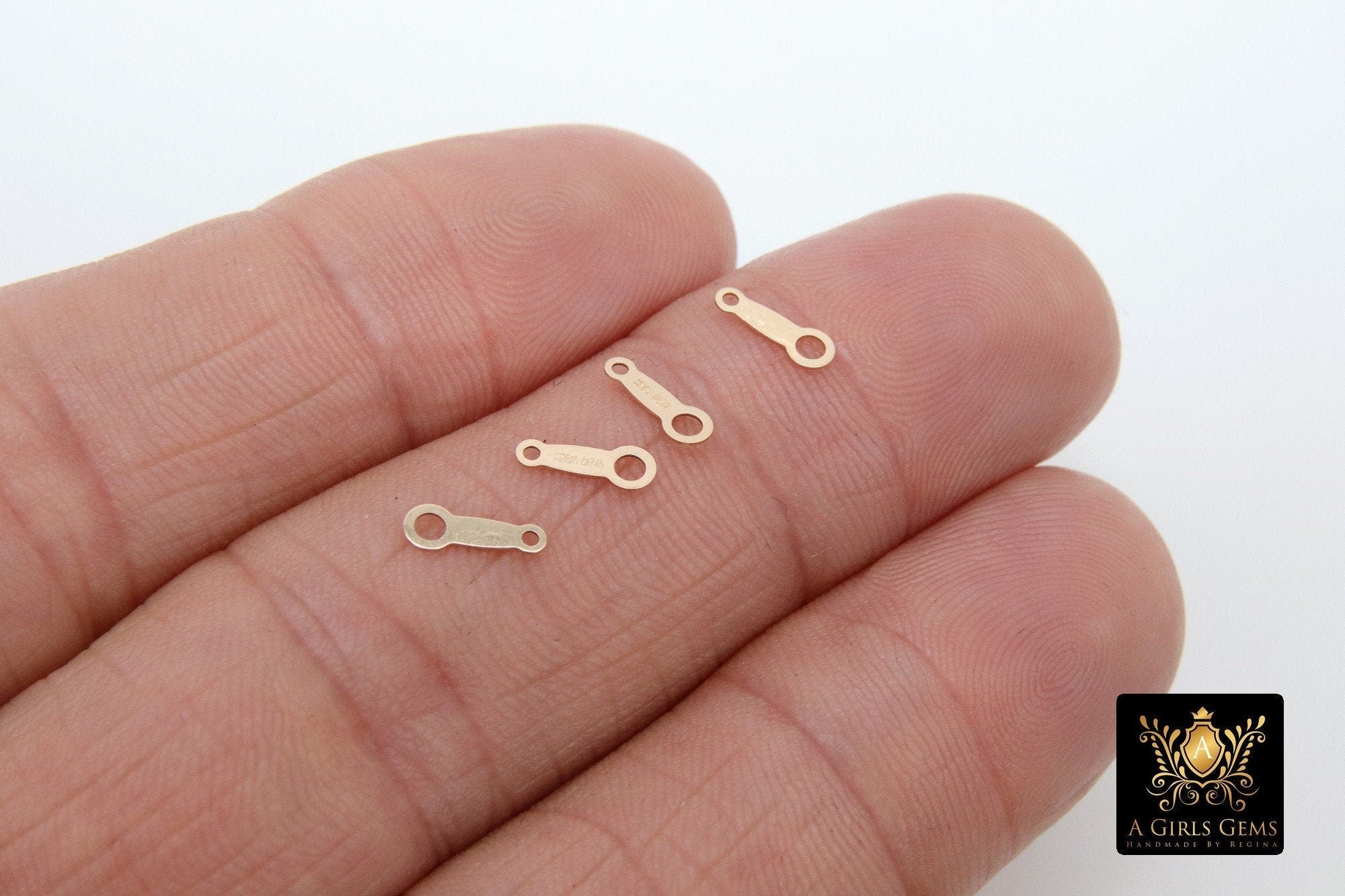 14 K Gold Filled Quality Tag Ends, 14 20 Stamped, 925 Sterling Silver Chain Jewelry Tag Ends #2112