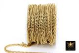 Stainless Steel Chain, 304 Gold or Silver Faceted Dainty Curb 5.5 mm Chains CH #211, Unfinished Necklace Chains