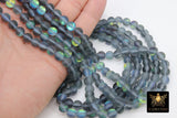 Gray Baby Blue AB Beads, Frosted Aqua Iridescent Beads BS #114, sizes in 8 mm 15.25 inch FULL Strands