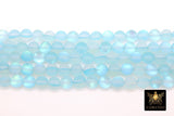 Baby Blue AB Beads, Smooth Multi Color Iridescent Beads BS #113, sizes in 8 mm 15.25 inch FULL Strands