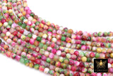 Pink and Mint Green Beads, Smooth Mixed Strawberry Red BS #2, Marble Jade Dyed Beads