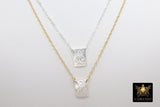 14 k Gold Filled Jesus Charms, Mother of Pearl 925 Silver Madonna Scapular #257, Religious Virgin Mary Catholic Charm 8 x 11 mm