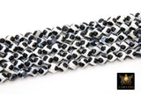 Tibetan Natural Faceted Agate Beads, DZI Agate Black and White Color Beads BS #130, sizes 10 mm 15 inch FULL Strands