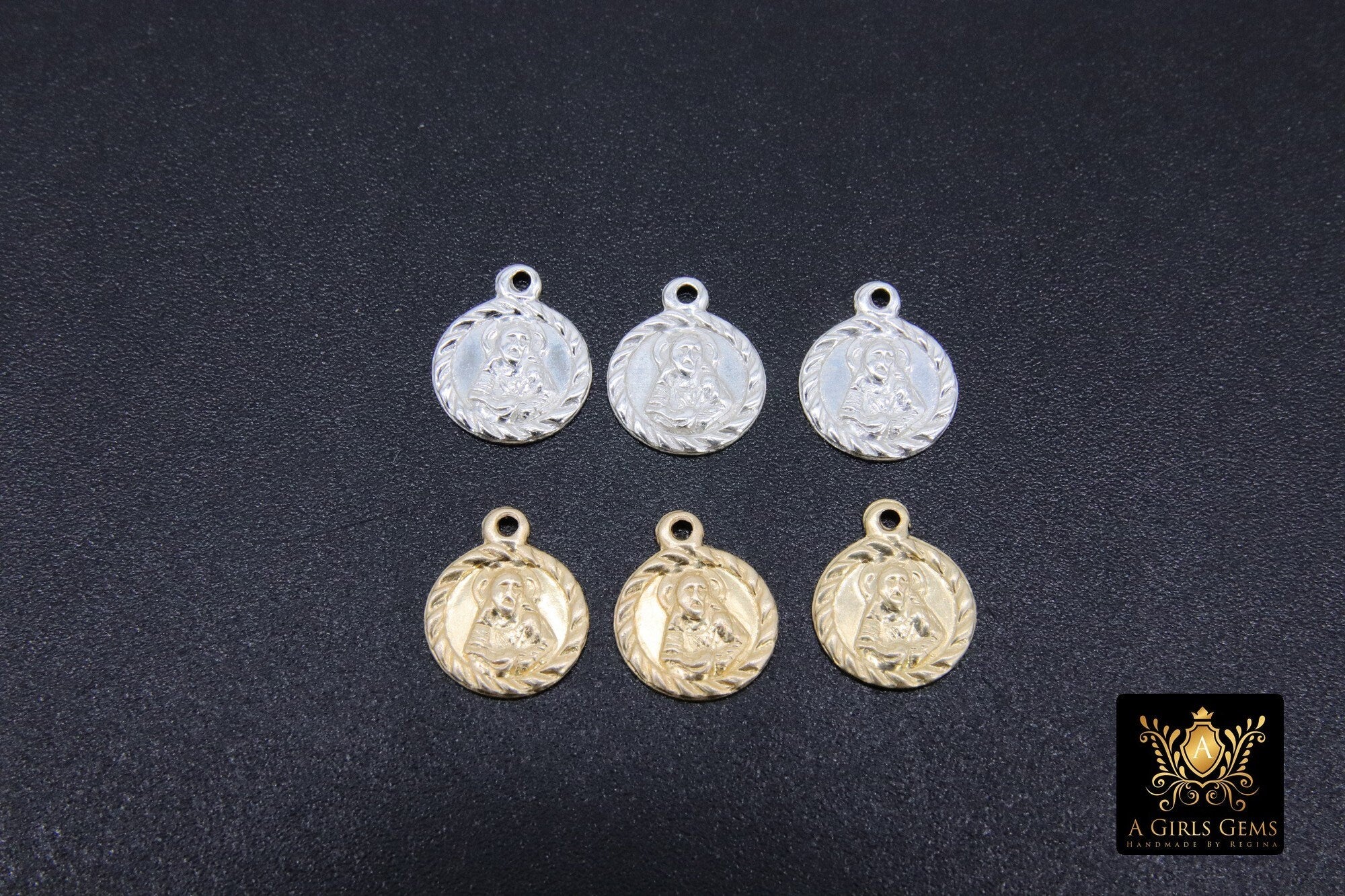 14 K Gold filled Jesus Charm, Tiny 14 20 Gold or 925 Sterling Silver Small Charms #746, Minimalist Jesus Head Necklace