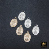 14 K Gold filled St Christopher Charm, Oval 925 Sterling Silver Bracelet Medals #748, Protection Necklace