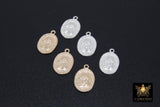 14 K Gold filled St Christopher Charm, Oval 925 Sterling Silver Bracelet Medals #748, Protection Necklace
