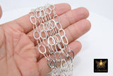 Silver Oval Chain, Gold Flat Oval Cable Chains CH #202, Unfinished 8 x 10 mm Gold Rolo Oblong Paperclip Chains