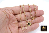 Gold Chain Necklace, 14 K Gold Filled Paperclip and Rolo Everyday Choker, Toggle Rectangle Oval Chain Choker