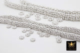 Silver Petal Spacer Beads, 20-125 pcs Round Brushed Bright Silver Daisy Discs #2902, Flower Bumpy Rondelle