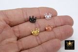Queen Brushed Gold Crown, 3 Pcs Queen King Crown Charm Spacers #2862, Tiara Shaped Bracelet Bead