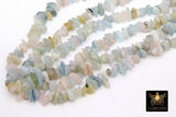 Natural Morganite Beads, Shiny Blue White Chips and Nugget Pink Beads BS #204, sizes 5-8 mm