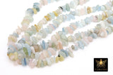Natural Morganite Beads, Shiny Blue White Chips and Nugget Pink Beads BS #204, sizes 5-8 mm