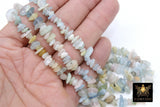 Natural Morganite Beads, Shiny Blue White Chips and Nugget Pink Beads BS #204, sizes 5-8 mm